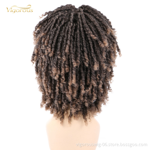 Twist Suppilier Locs Cheap Price African Crochet Brown Short Bob Glueless Braided Wigs For Black Women